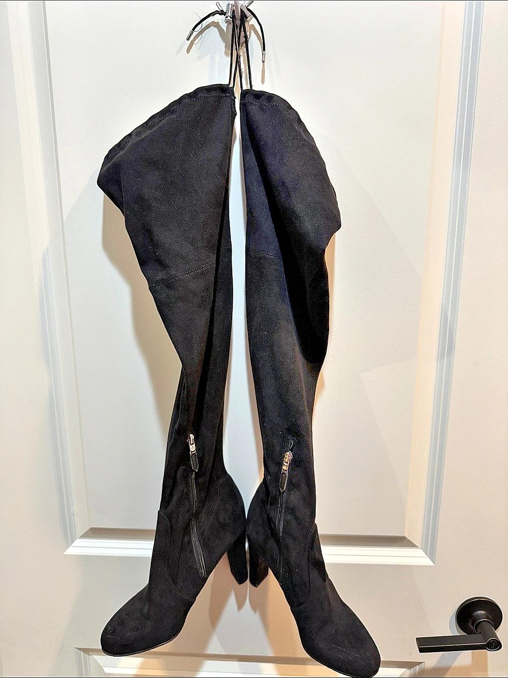 Sam Edelman Black Super Soft Suede Over-the-Knee Heeled Boots